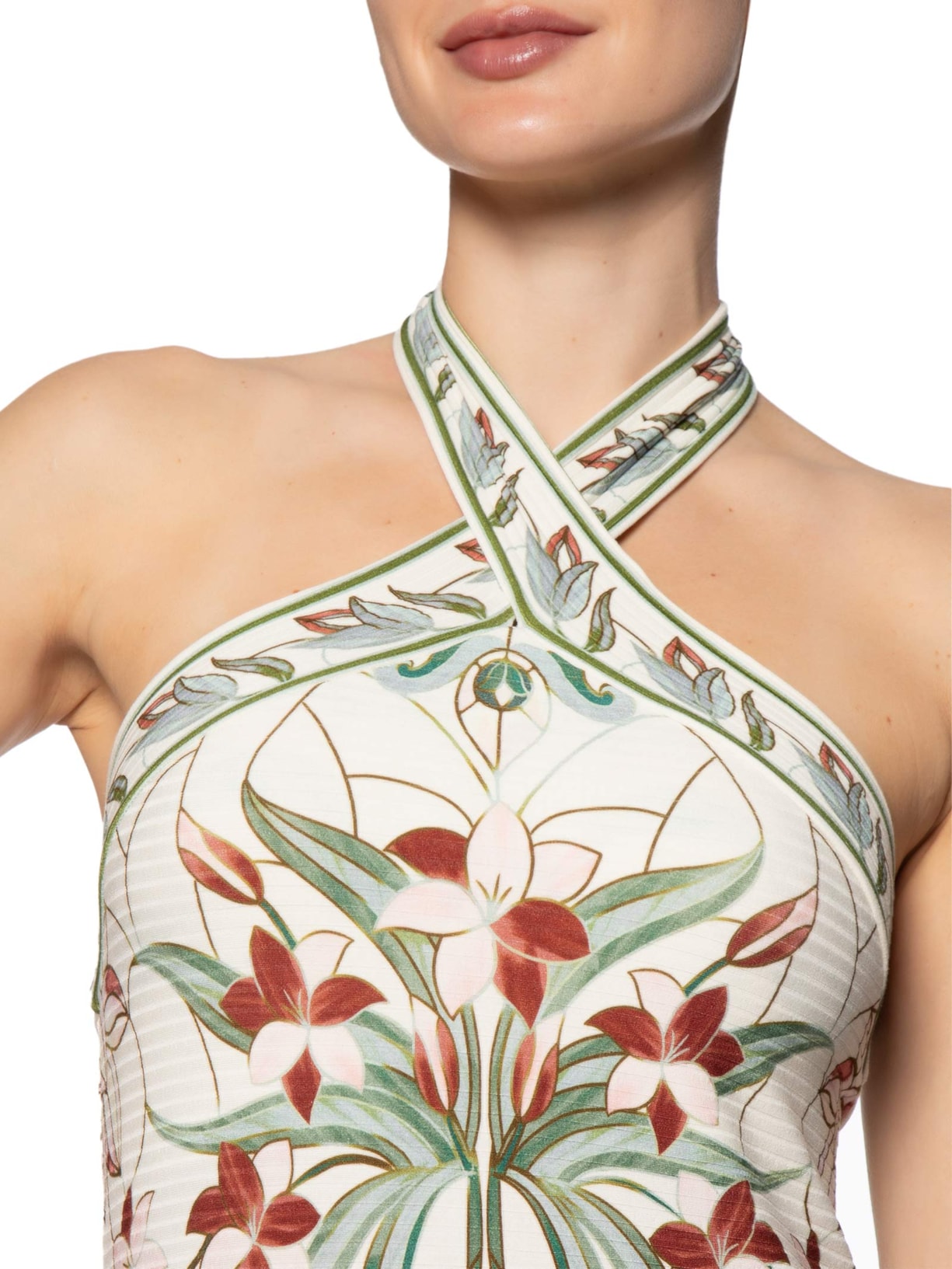 Vestido Midi Jardim Vitral Branco Farm