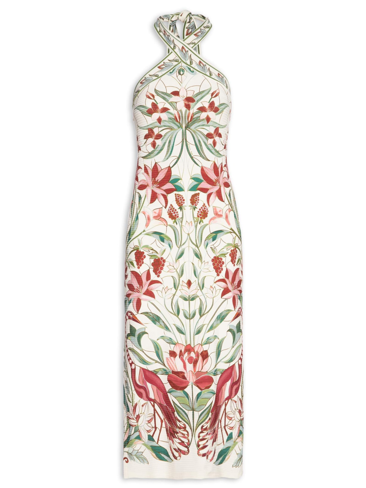 Vestido Midi Jardim Vitral – Branco Farm