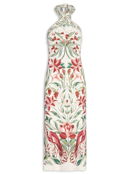 Vestido Midi Jardim Vitral – Branco