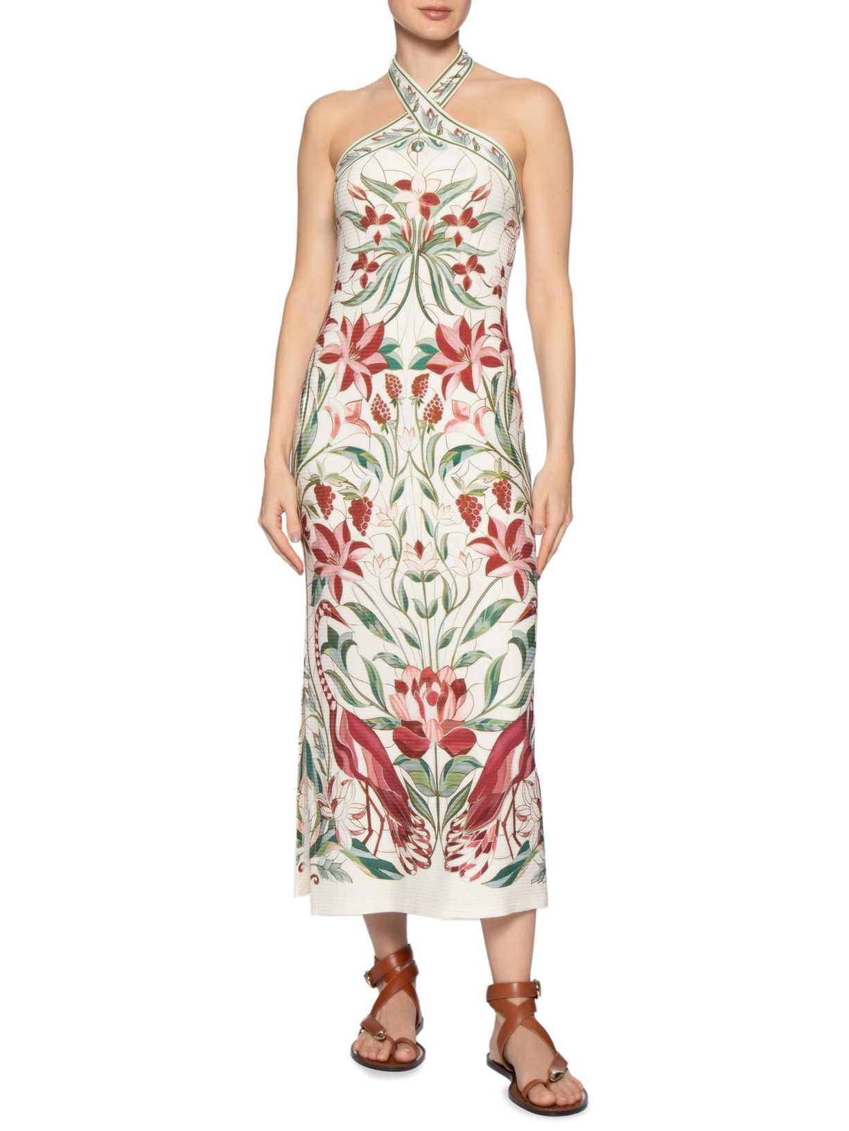 Vestido Midi Jardim Vitral – Branco Farm