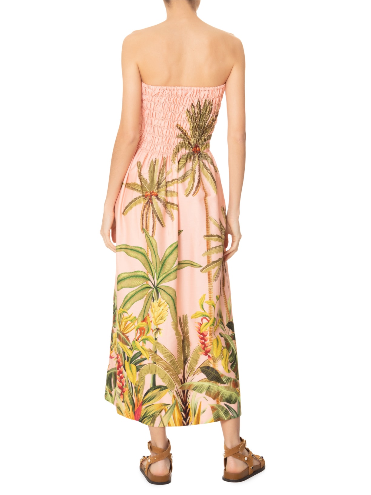 Vestido Midi Jeri Rosa Farm