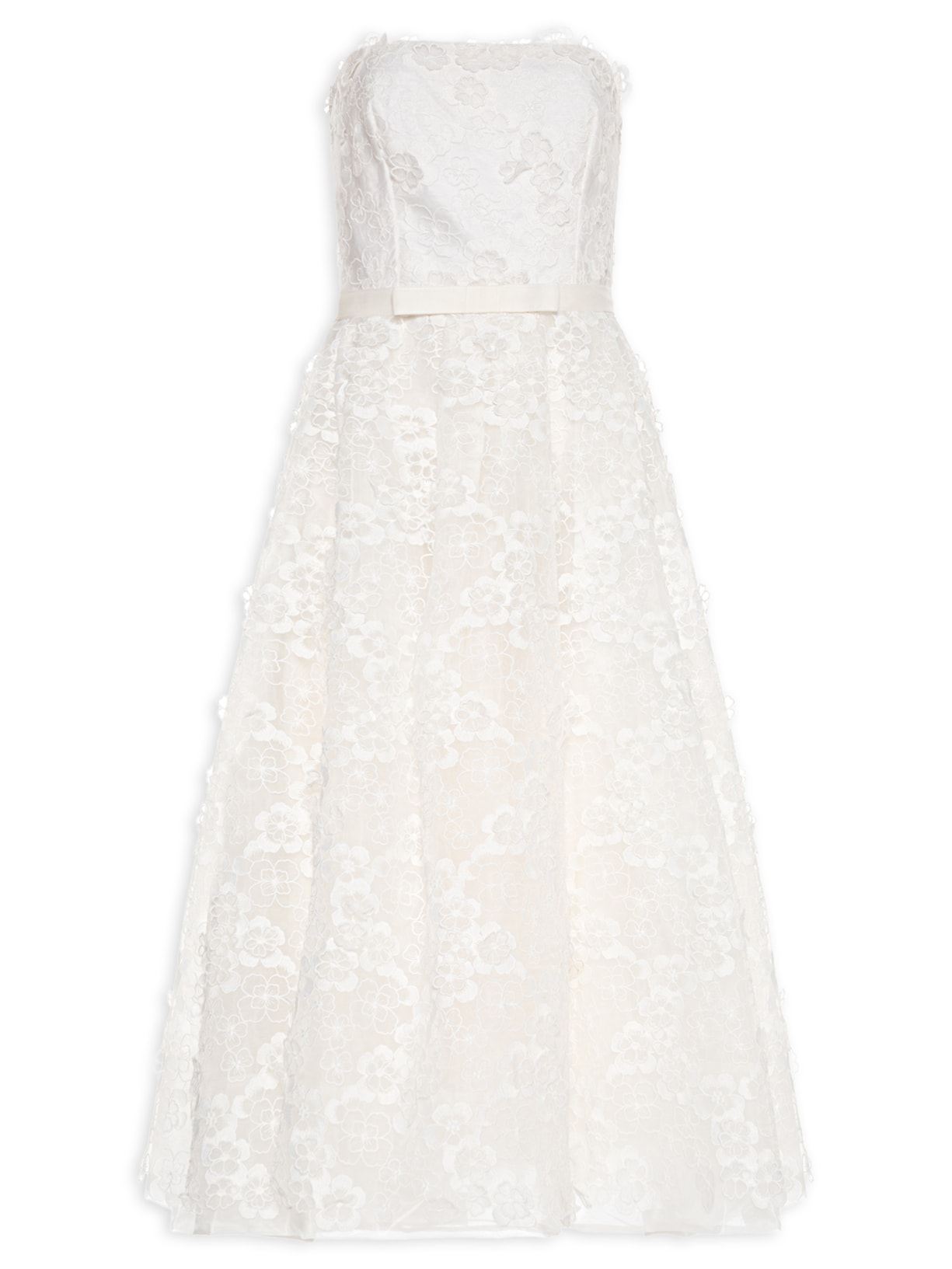Vestido Midi Julia Flor 3D Branco Fabulous Agilitá