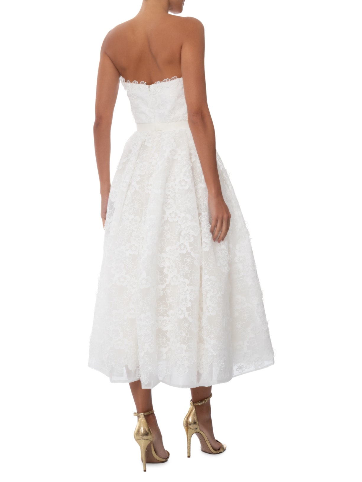 Vestido Midi Julia Flor 3D Branco Fabulous Agilitá