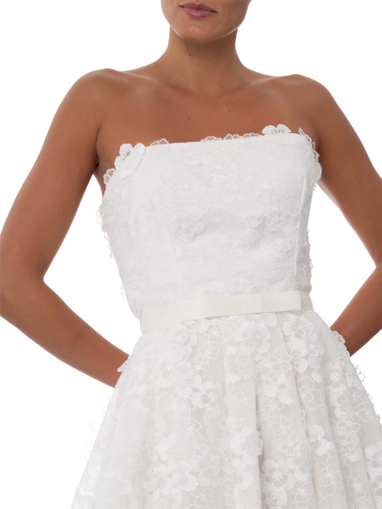 Vestido Midi Julia Flor 3D Branco Fabulous Agilitá