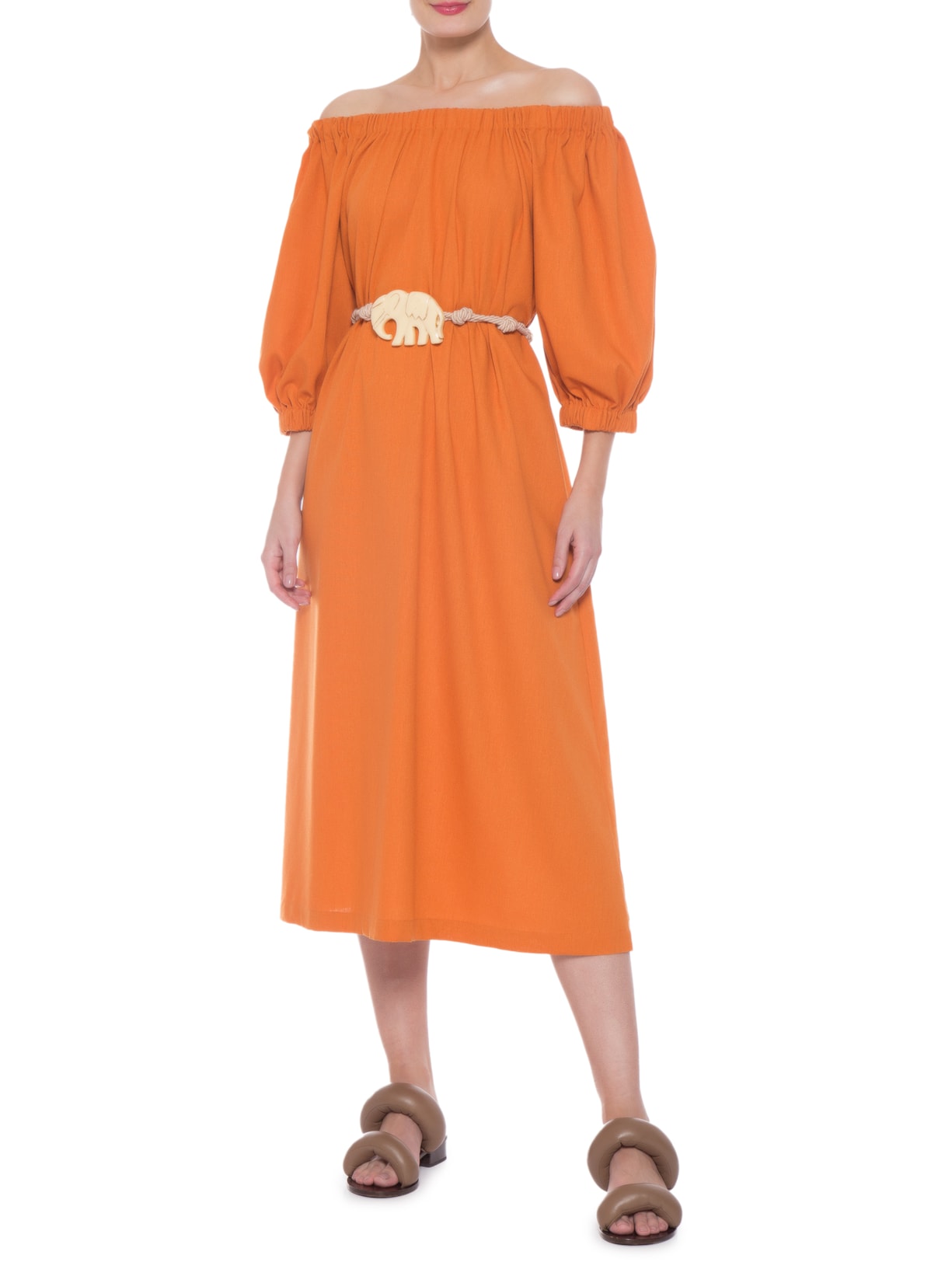 Vestido Midi Laranja '2Essential