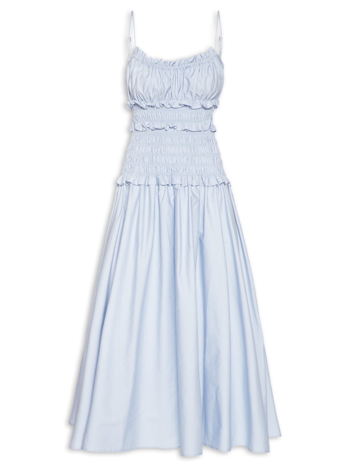 Vestido Midi Lastex Alcinhas - Azul