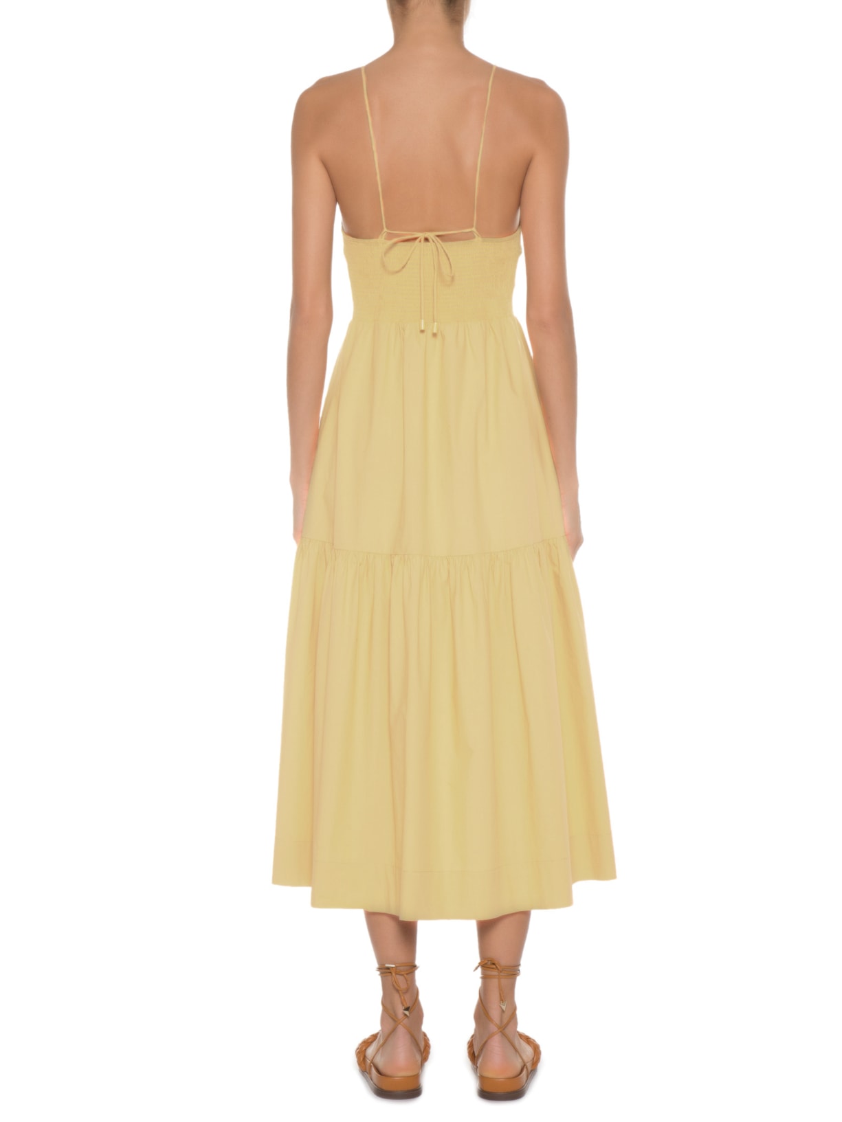 Vestido Midi Lastex Color Amarelo Animale