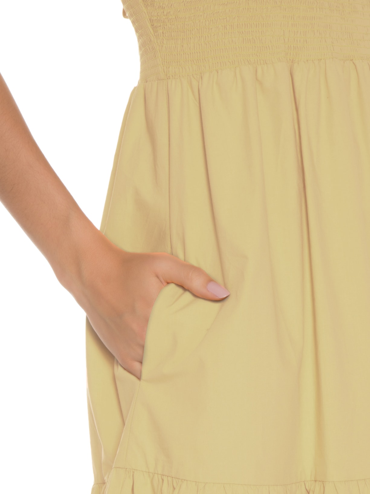 Vestido Midi Lastex Color Amarelo Animale