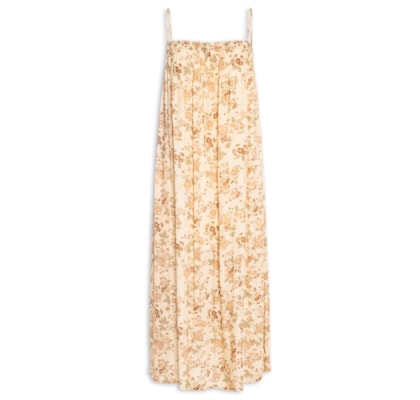 Vestido Midi Lastéx Estampa Blush - Bege