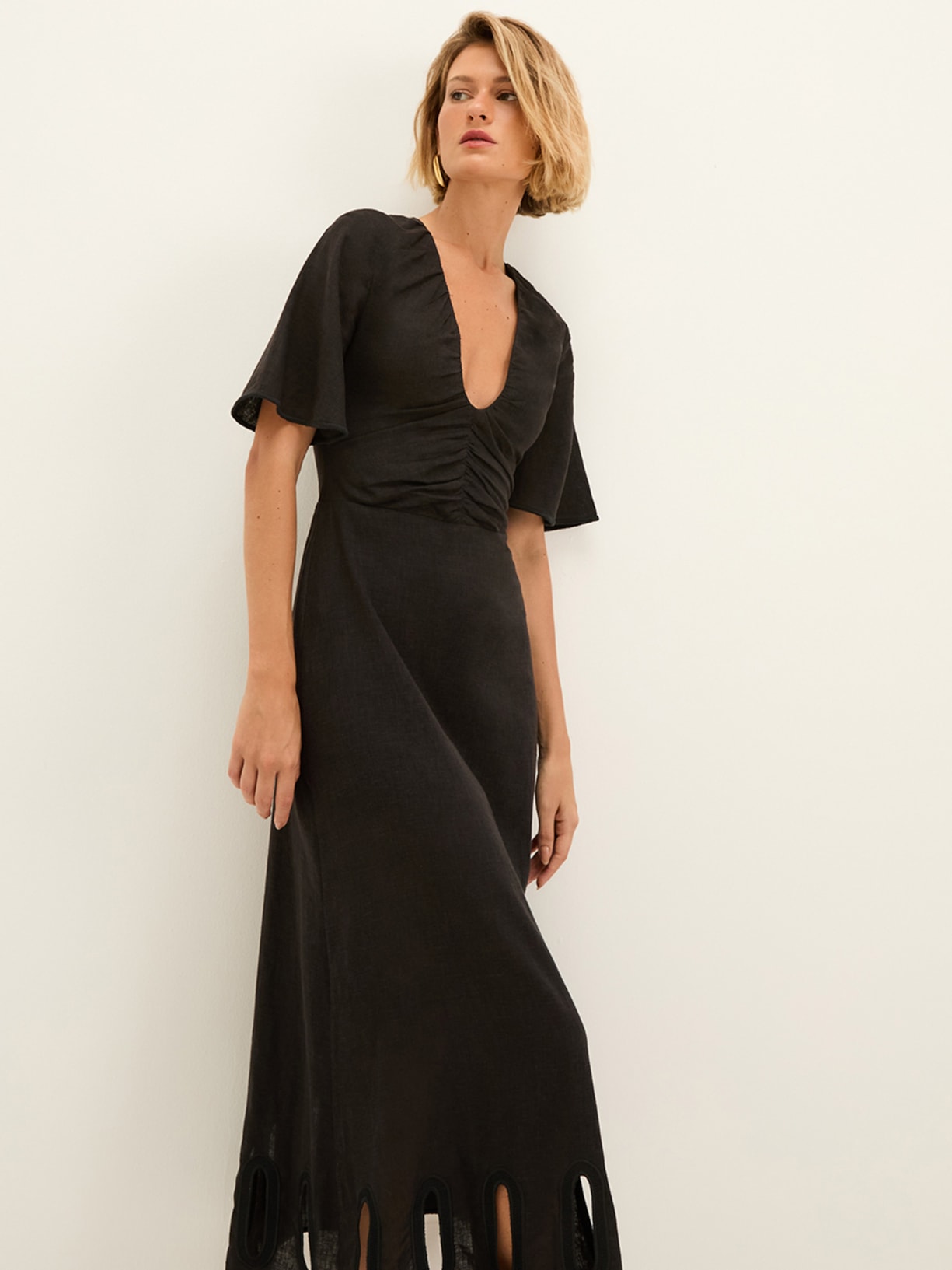 Vestido Midi Laura Dtl Preto Vix