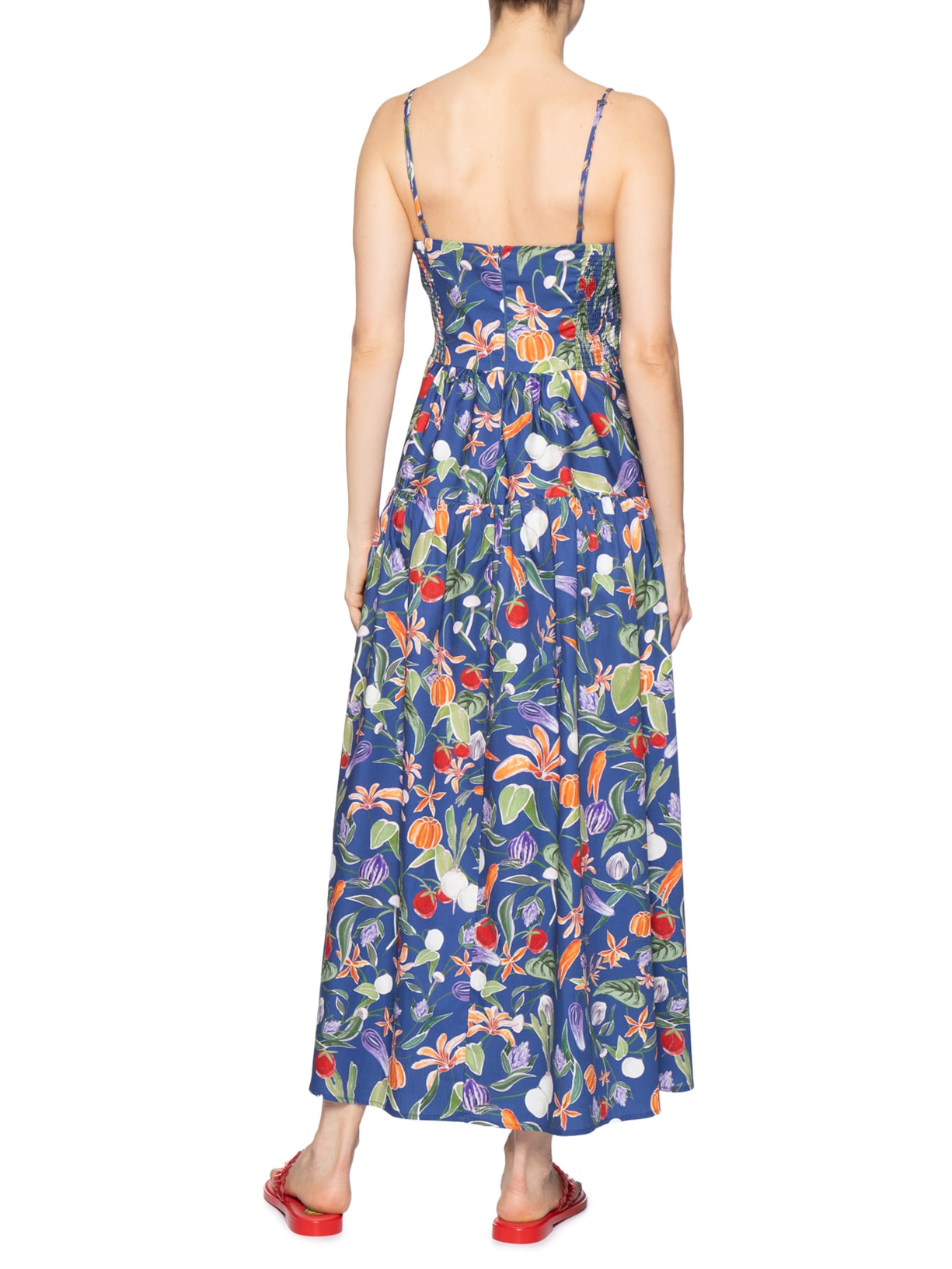 Vestido Midi Legumes Azul Farm
