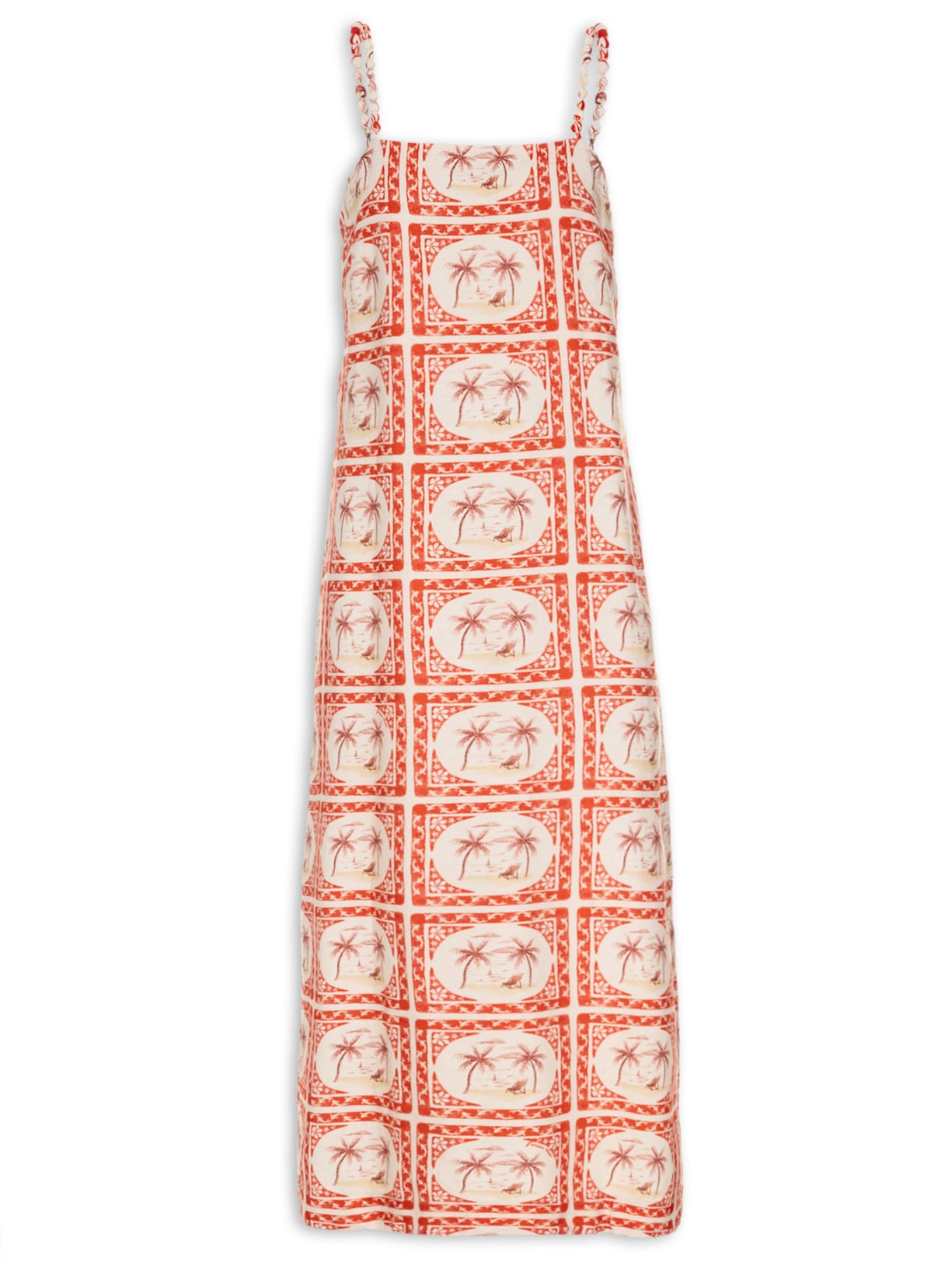 Vestido Midi Lembrança De Verão - Vermelho