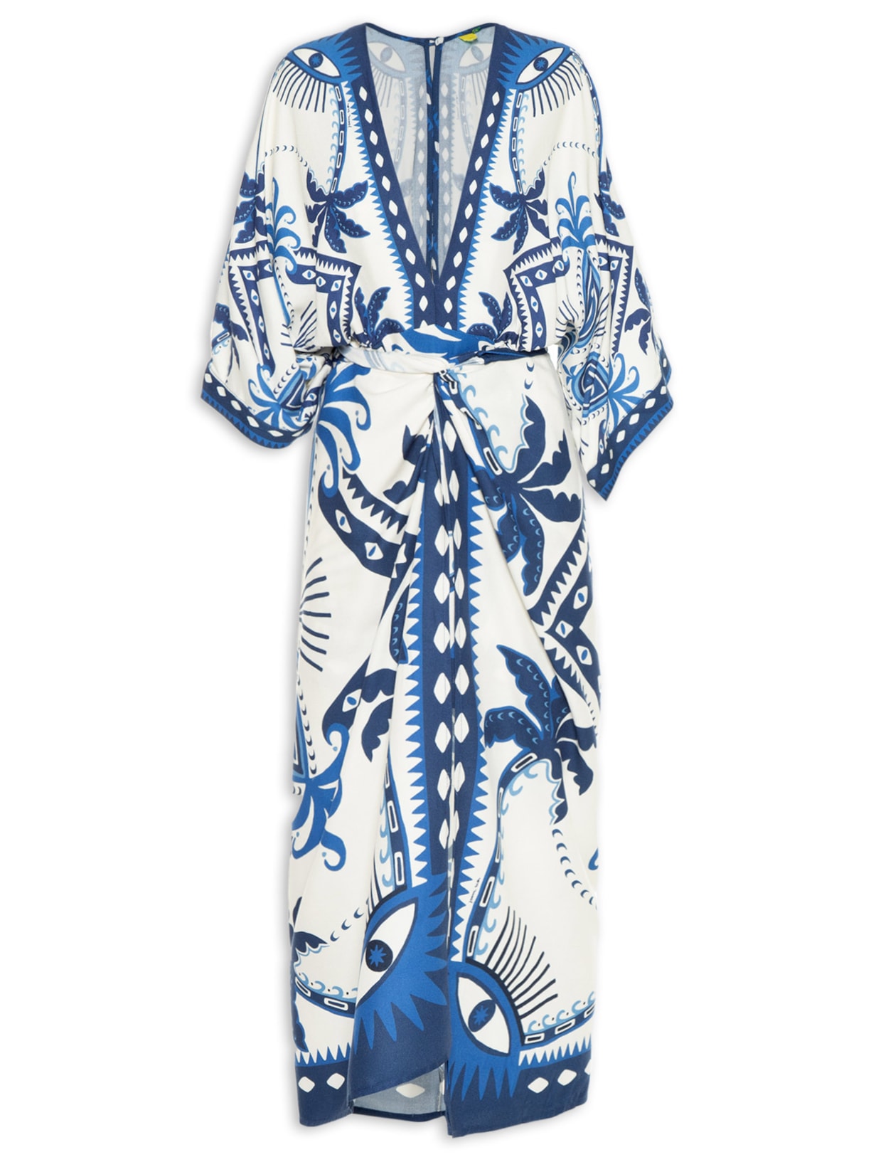 Vestido Midi Lenço Astral - Azul