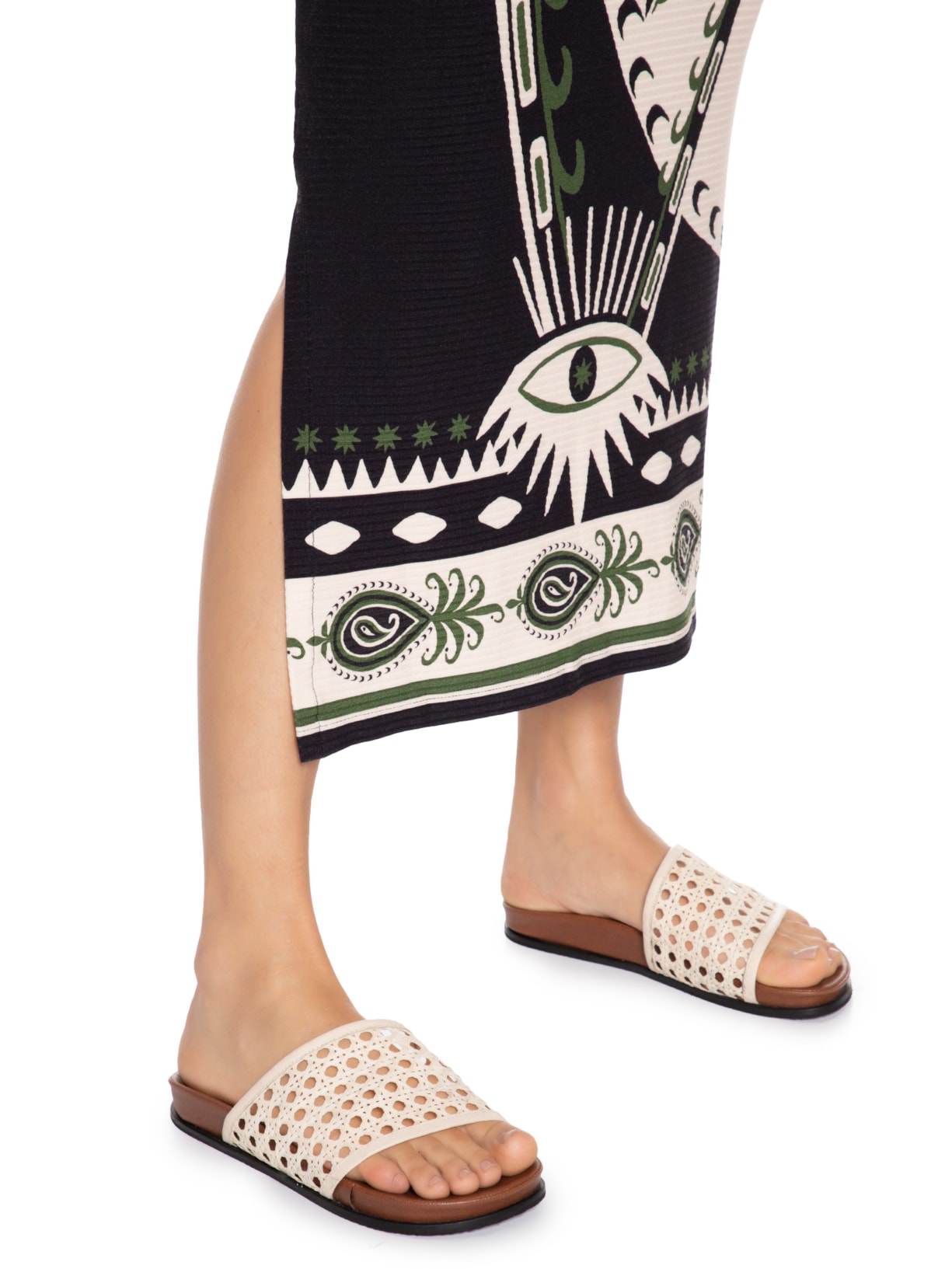 Vestido Midi Lenço Astral Bege Farm