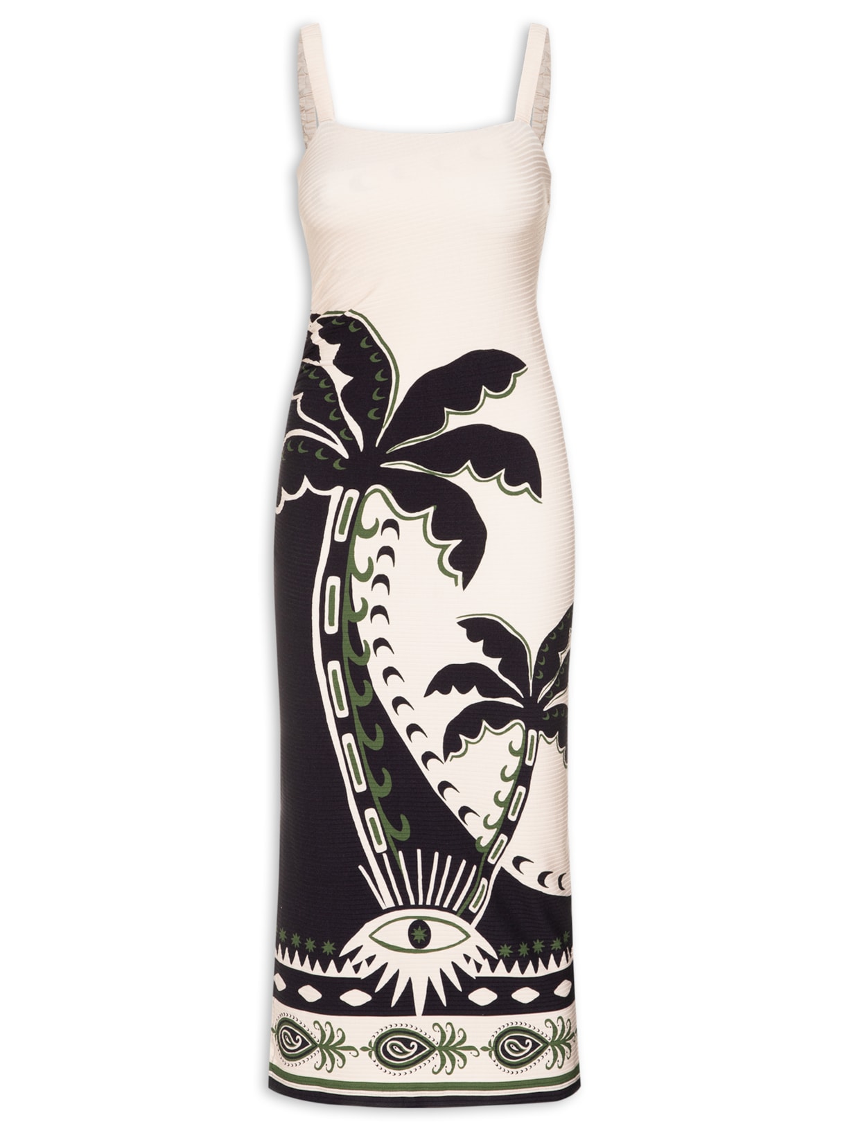 Vestido Midi Lenço Astral Bege Farm