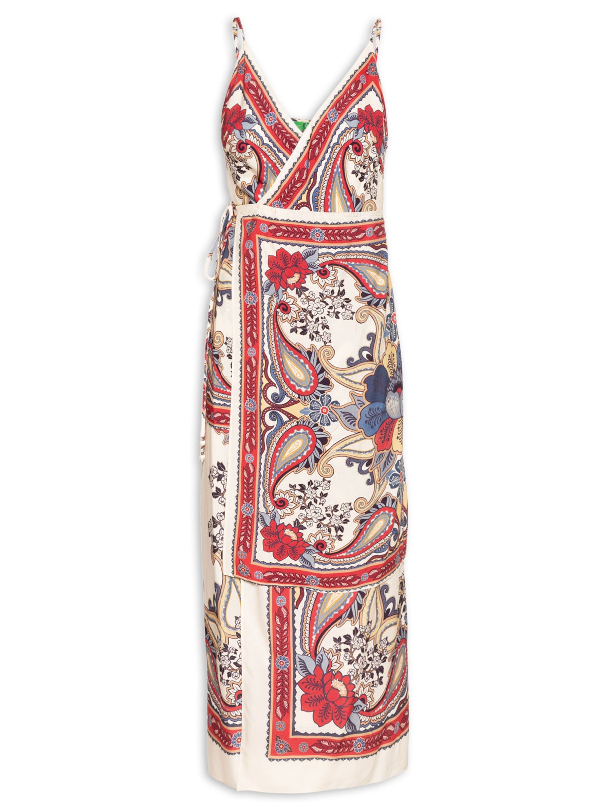 Vestido Midi Lenço Borboleta Retro Off White Farm