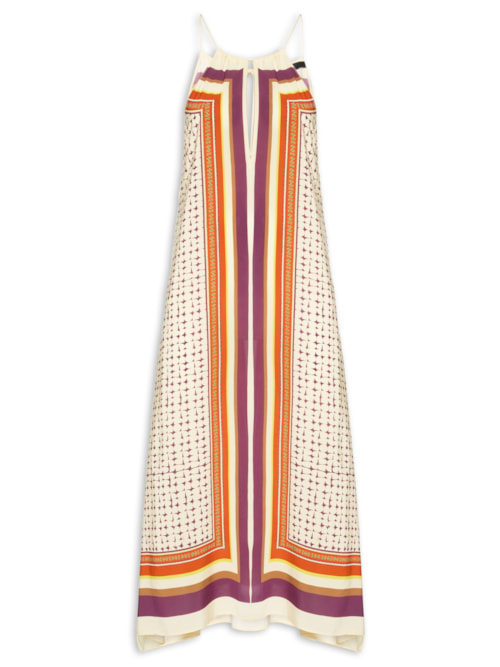 Vestido Midi Lenço Cobogo - Bege