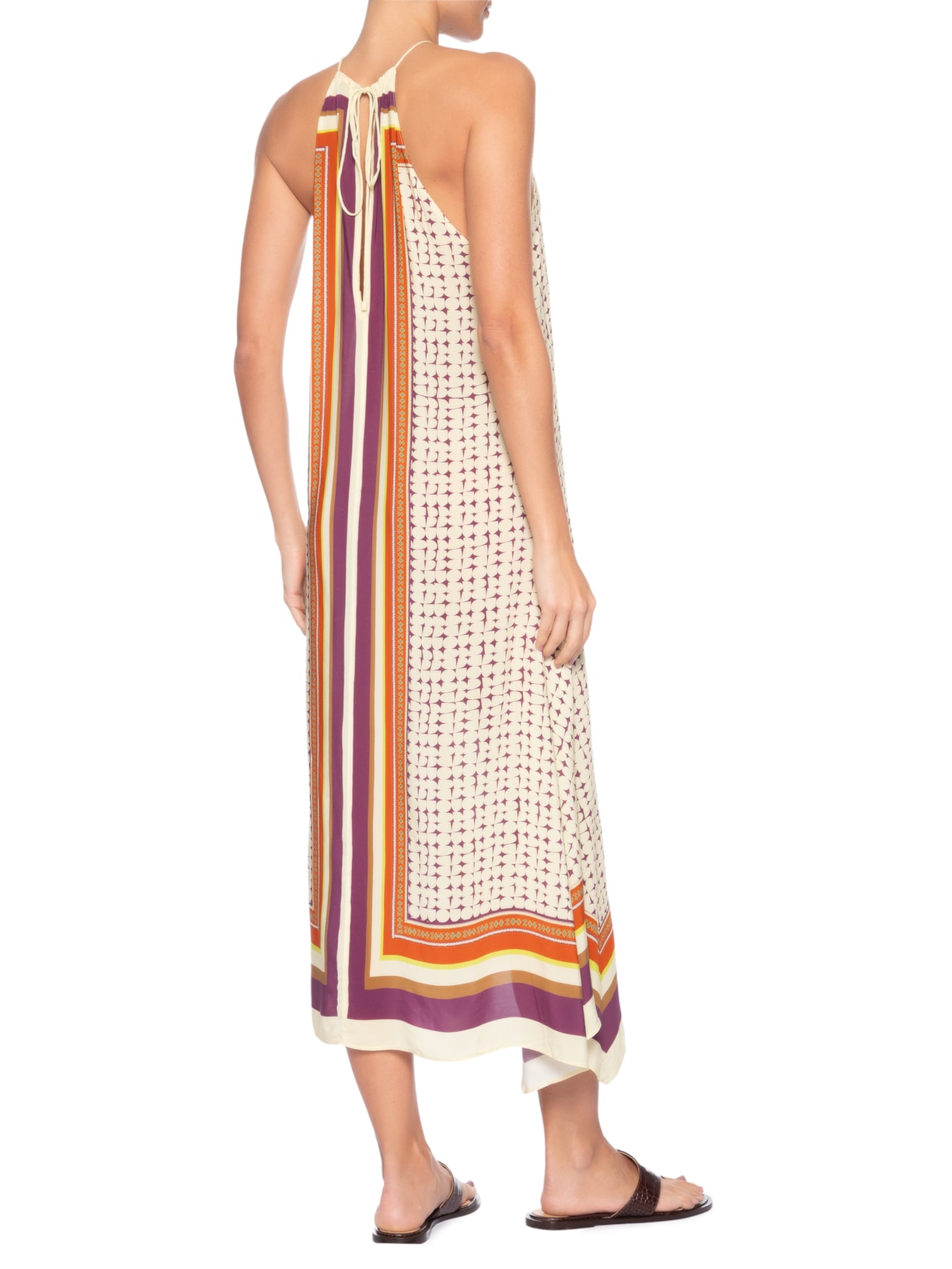 Vestido Midi Lenço Cobogo Bege Animale