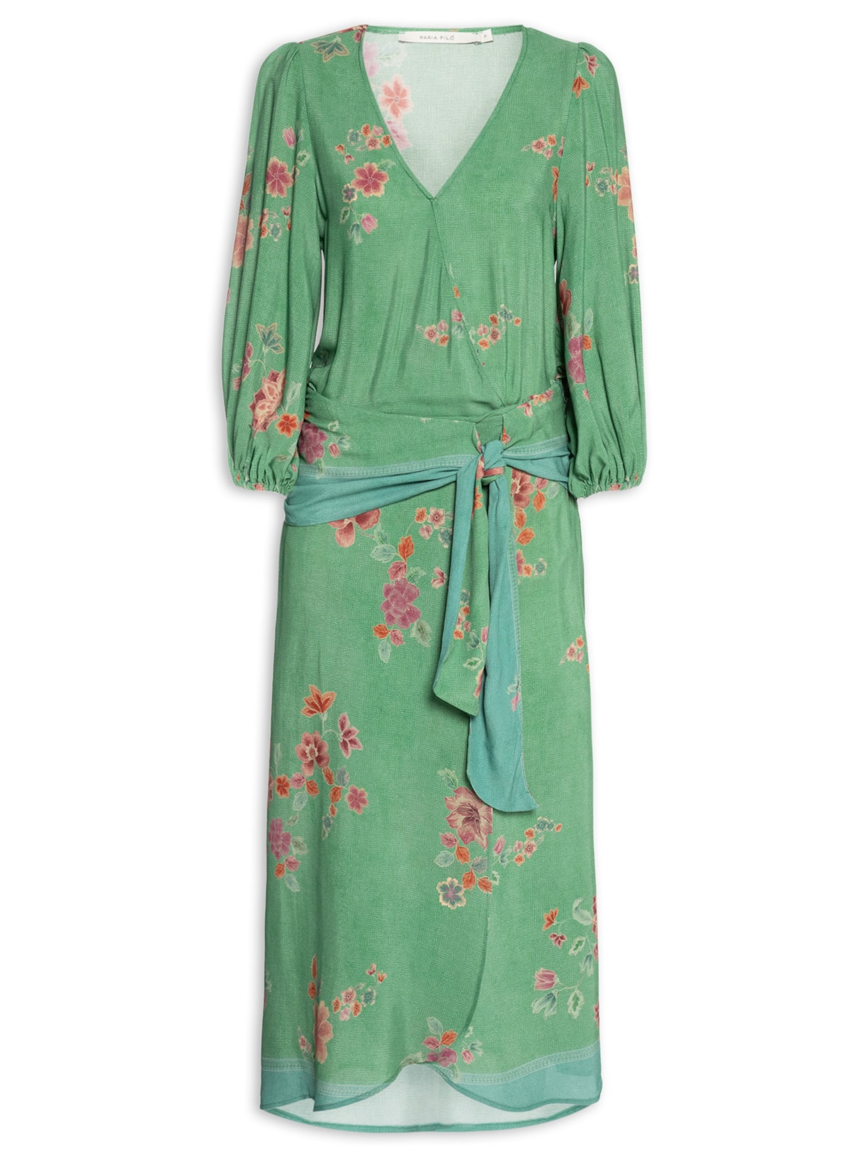 Vestido Midi Lenço Estampa Bliss - Verde