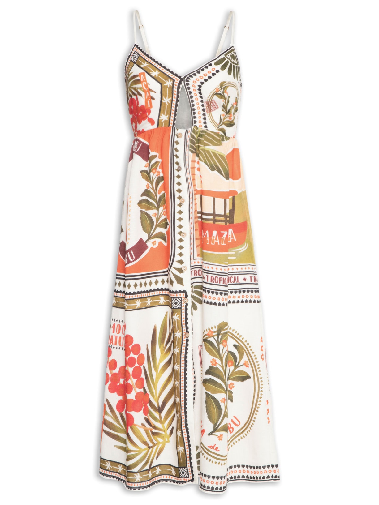 Vestido Midi Lenço Igarapé - Off White