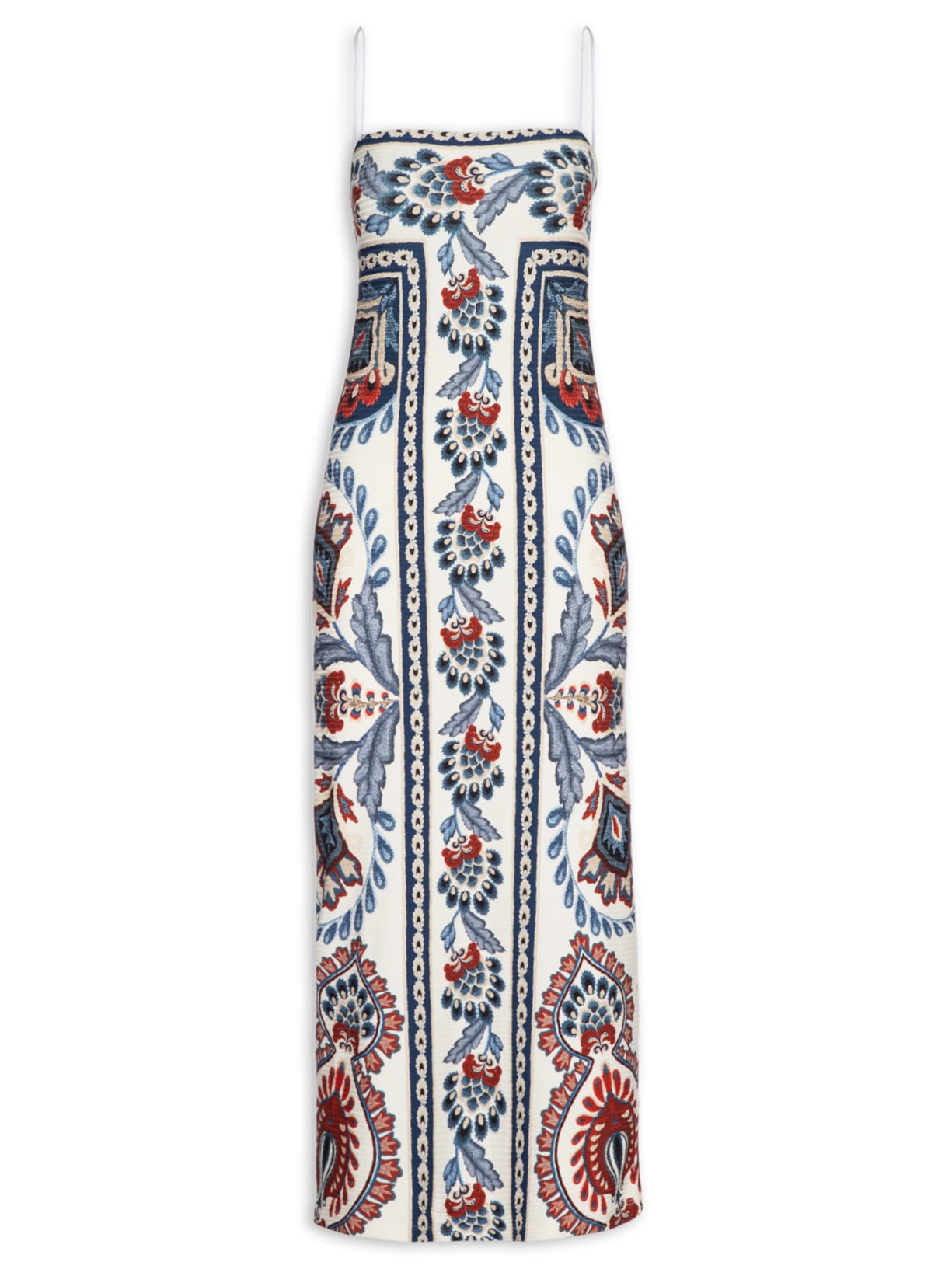 Vestido Midi Lenço Náutico - Vermelho