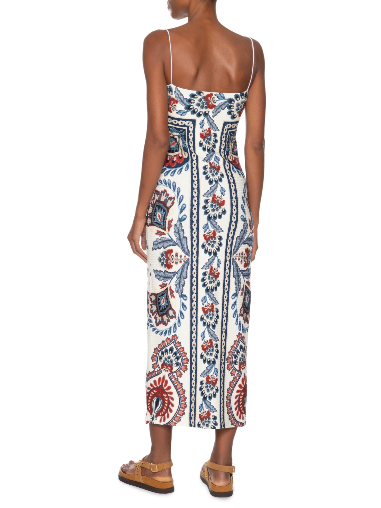 Vestido Midi Lenço Náutico Vermelho Farm