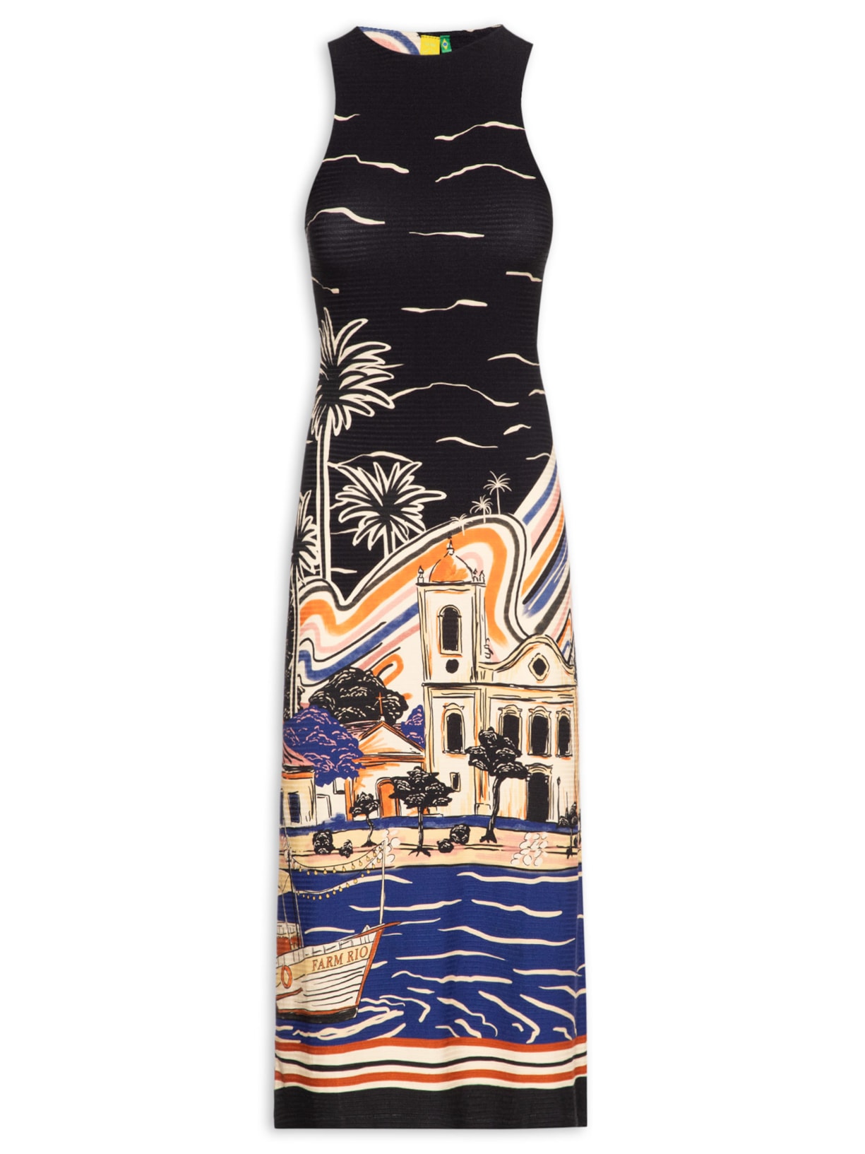 Vestido Midi Lenço Paraty - Preto