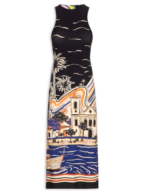 Vestido Midi Lenço Paraty - Preto