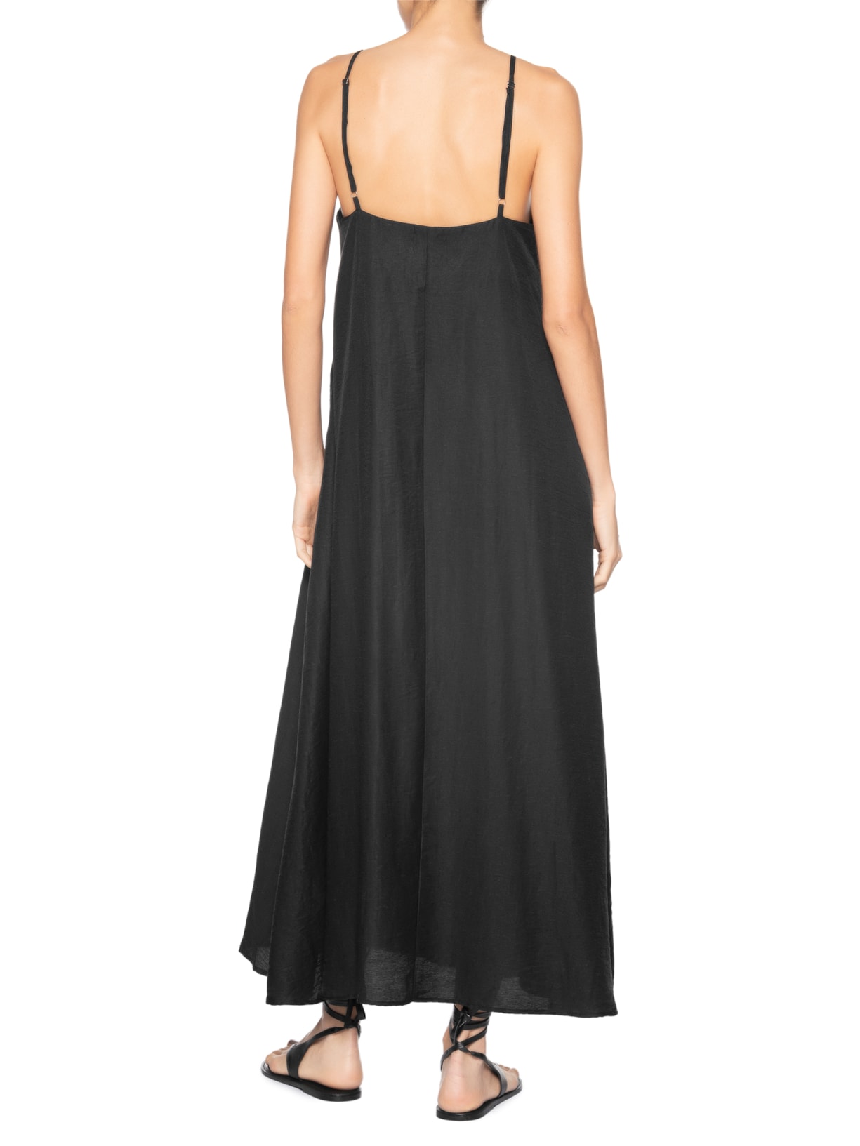Vestido Midi Leve Alcinha Preto Basiq