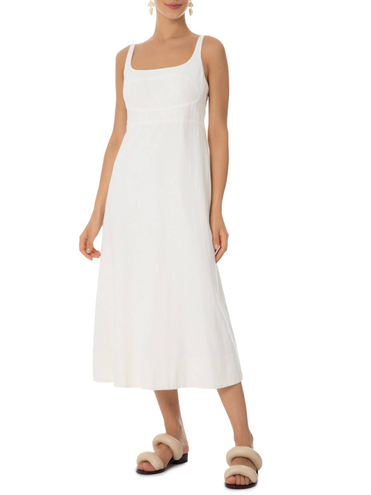Vestido Midi Linen Off White Osklen