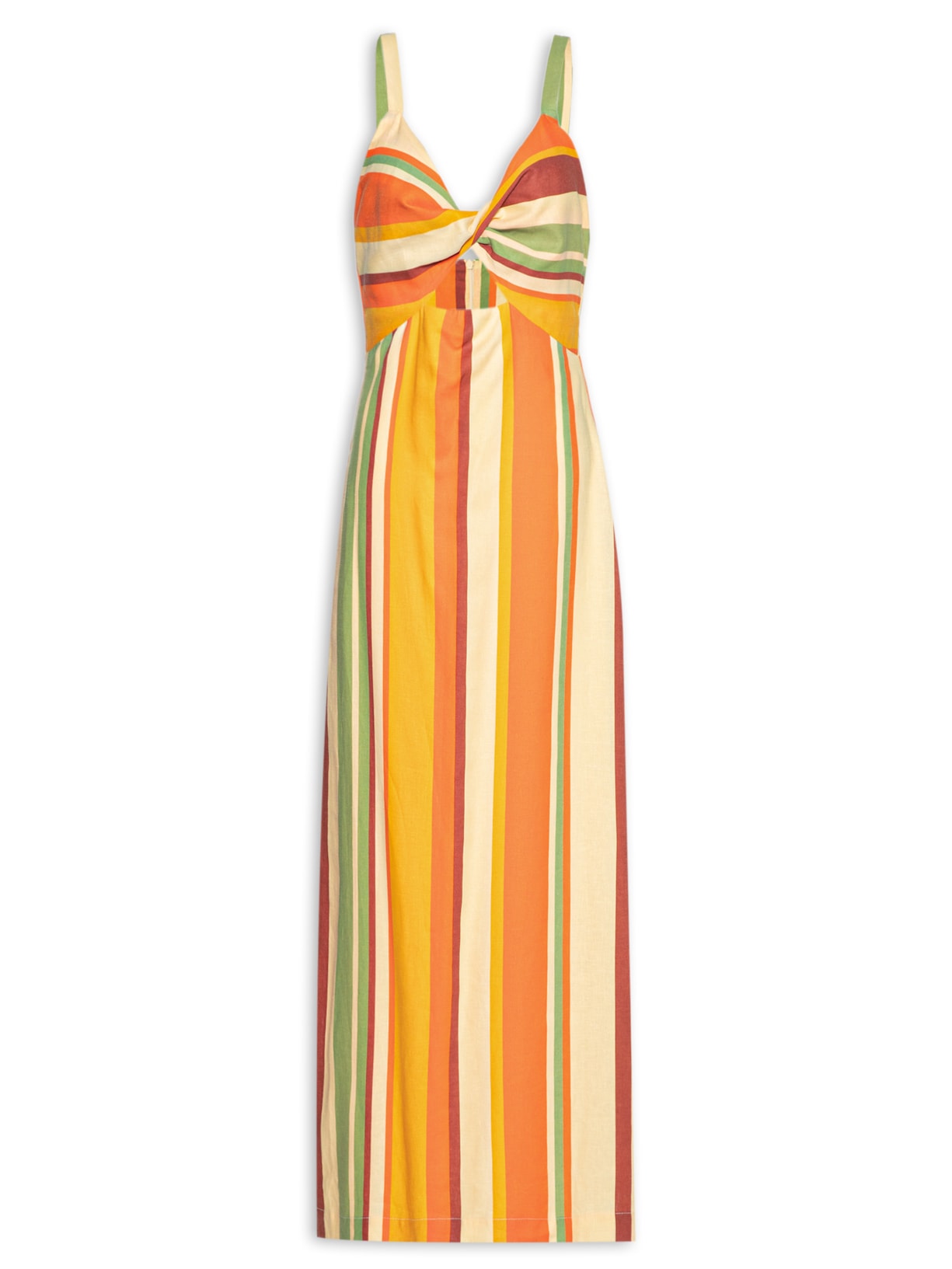 Vestido Midi Linho Calma - Laranja