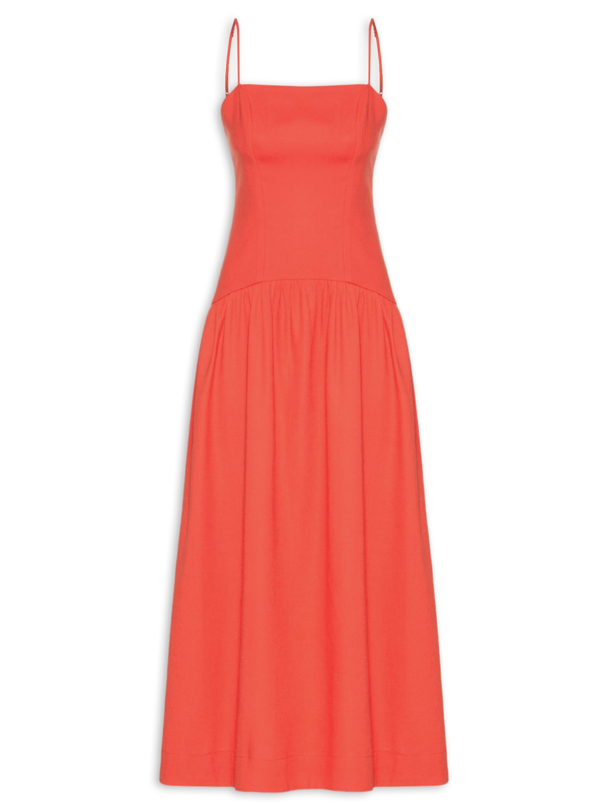 Vestido Midi Linho Corset Vermelho Dress To