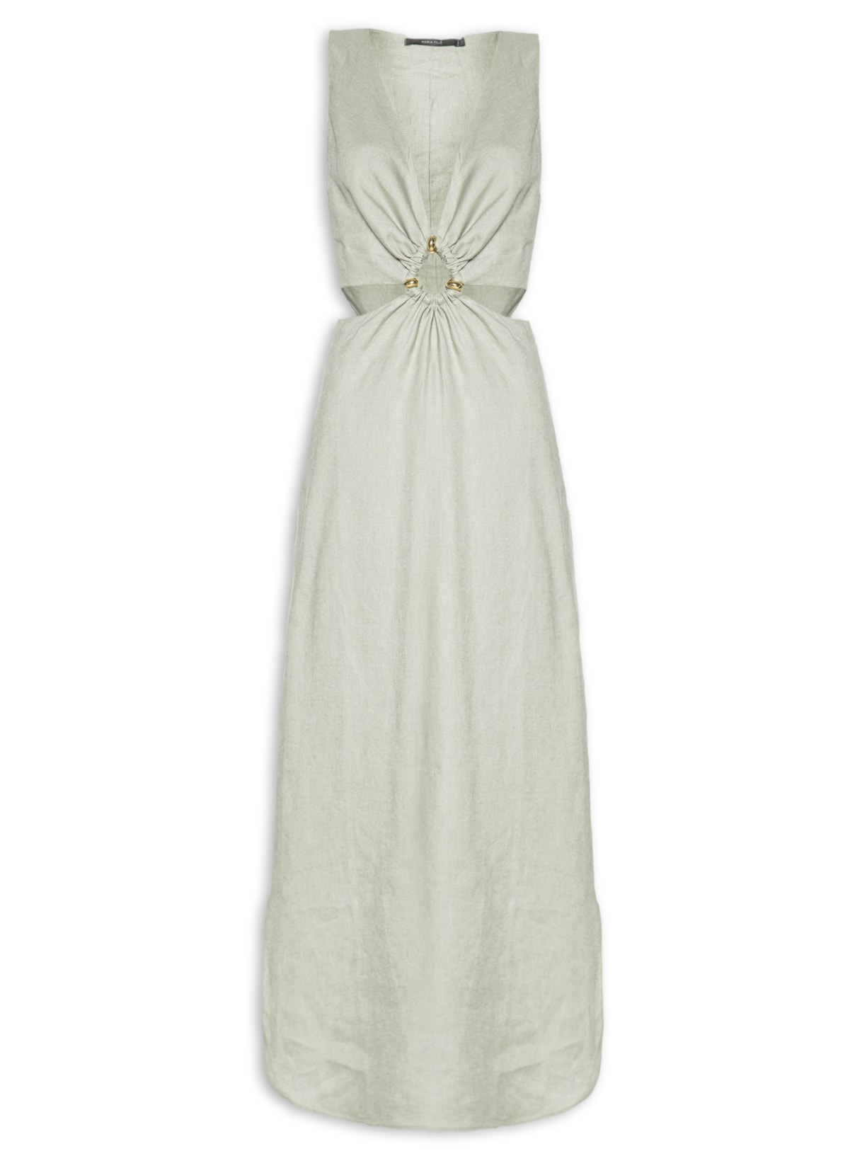 Vestido Midi Linho Vazado - Verde