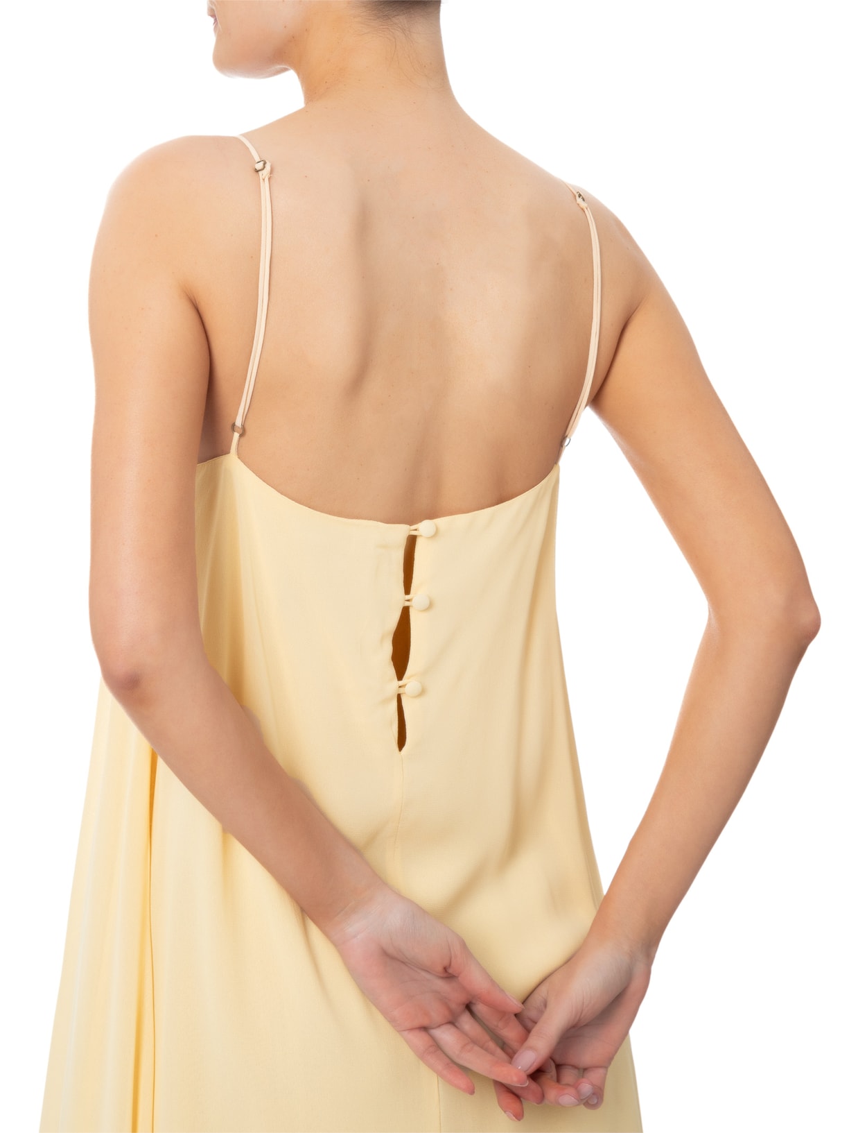 Vestido Midi Liso Bege Farm + Marina Bitu