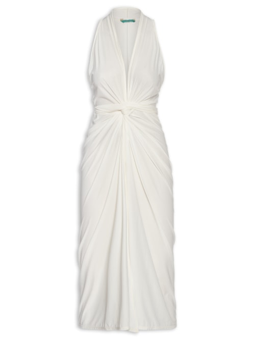 Vestido Midi Liso - Branco