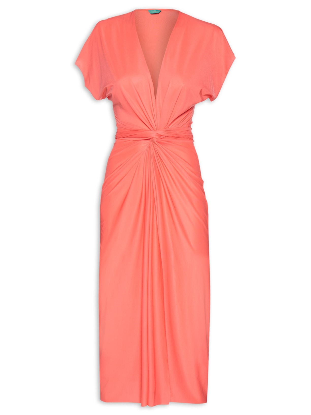 Vestido Midi Liso - Laranja