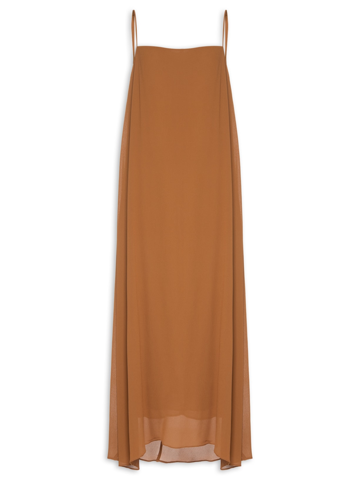 Vestido Midi Liso Marrom Farm + Marina Bitu
