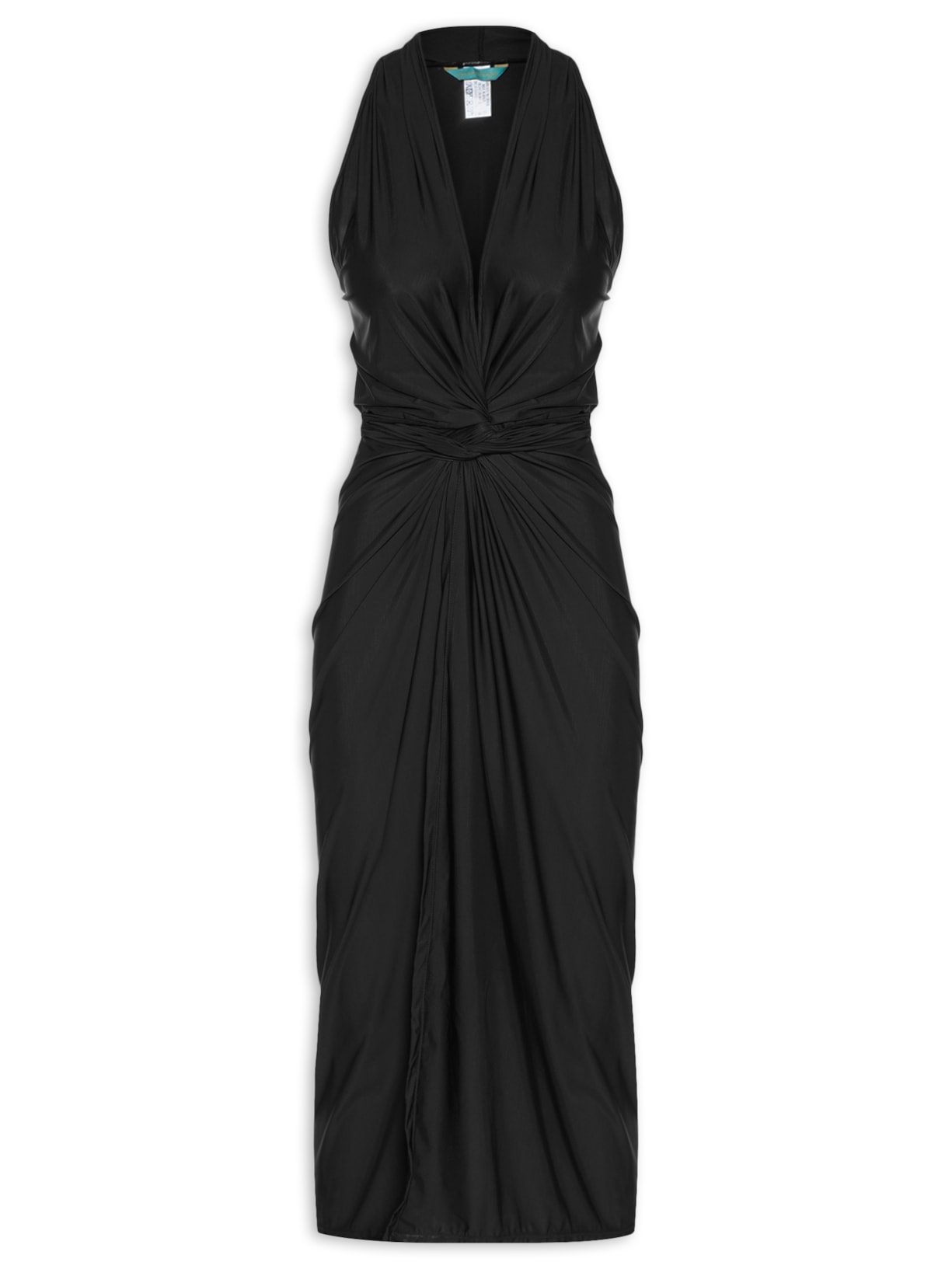 Vestido Midi Liso - Preto