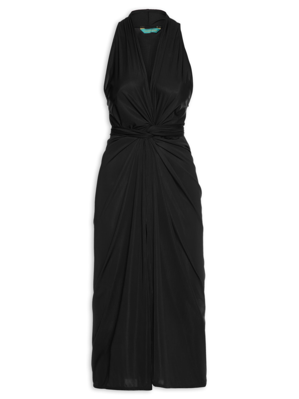 Vestido Midi Liso - Preto