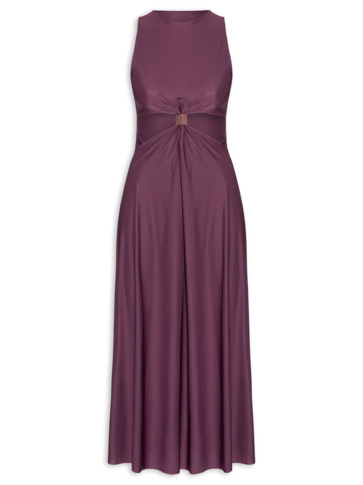 Vestido Midi Liso Roxo Cia Marítima