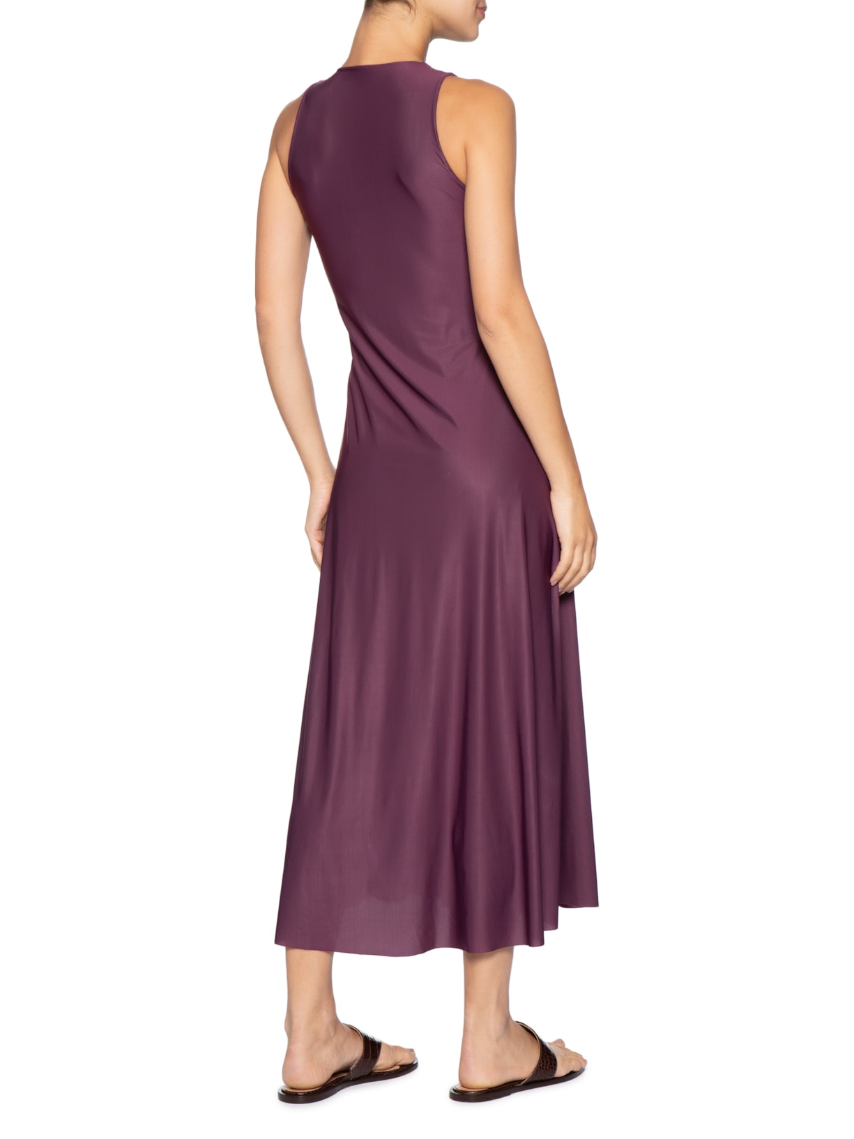 Vestido Midi Liso Roxo Cia Marítima