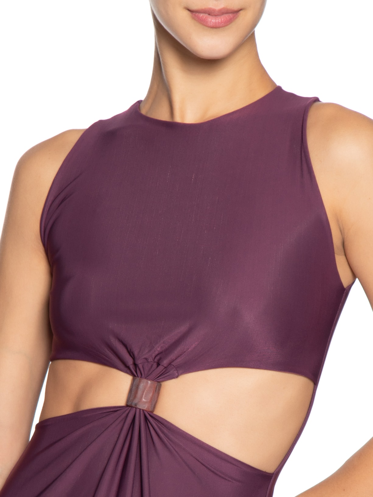 Vestido Midi Liso Roxo Cia Marítima