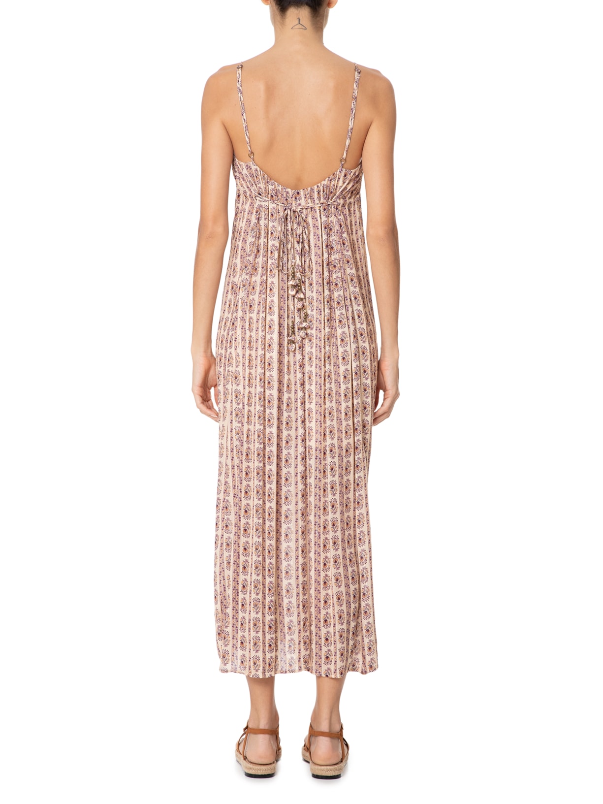 Vestido Midi Listra Ramos Bege Maria Filó