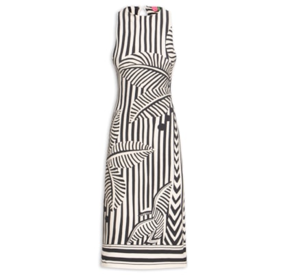 Vestido Midi Listra Tropical - Preto