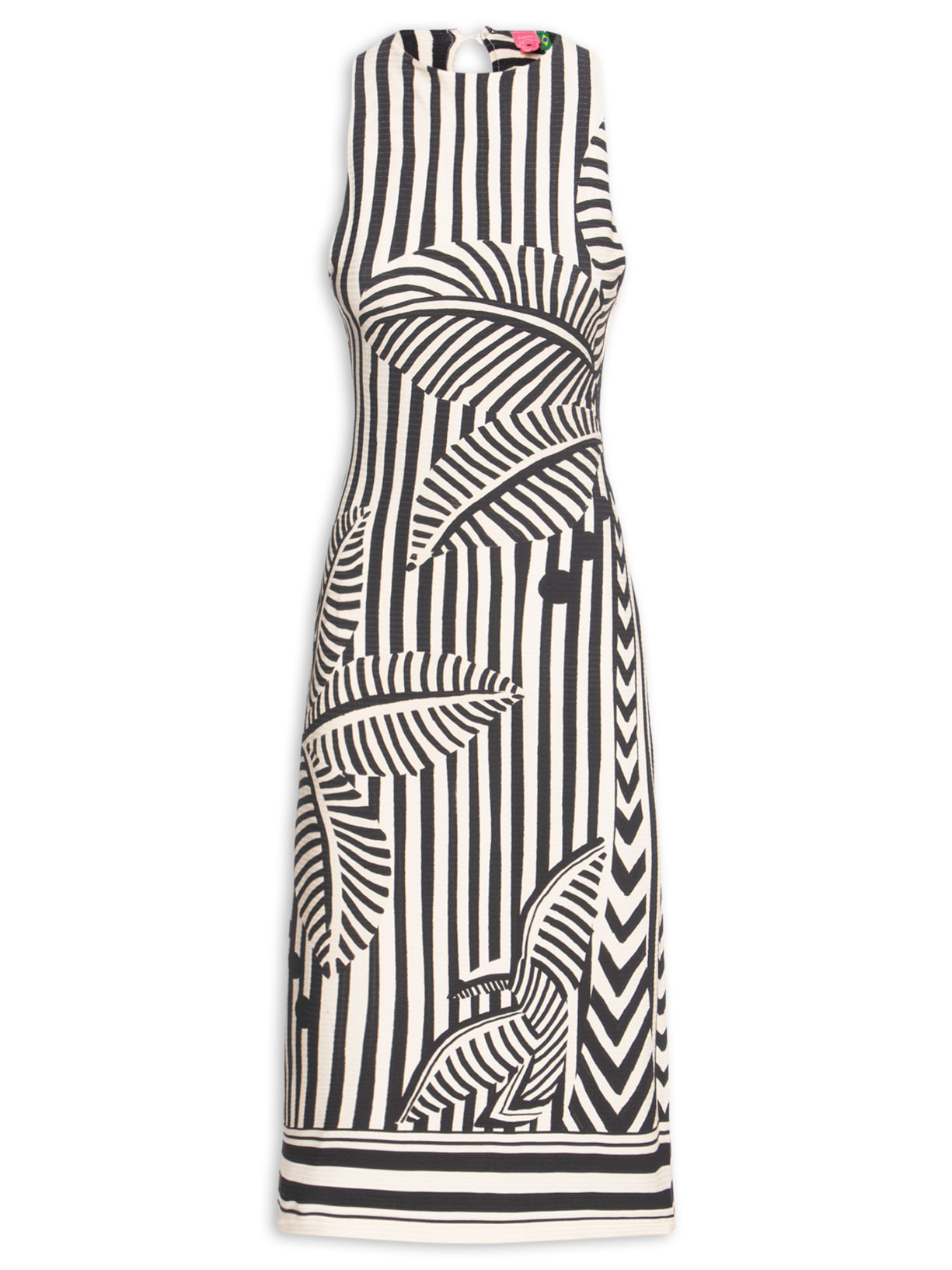 Vestido Midi Listra Tropical - Preto