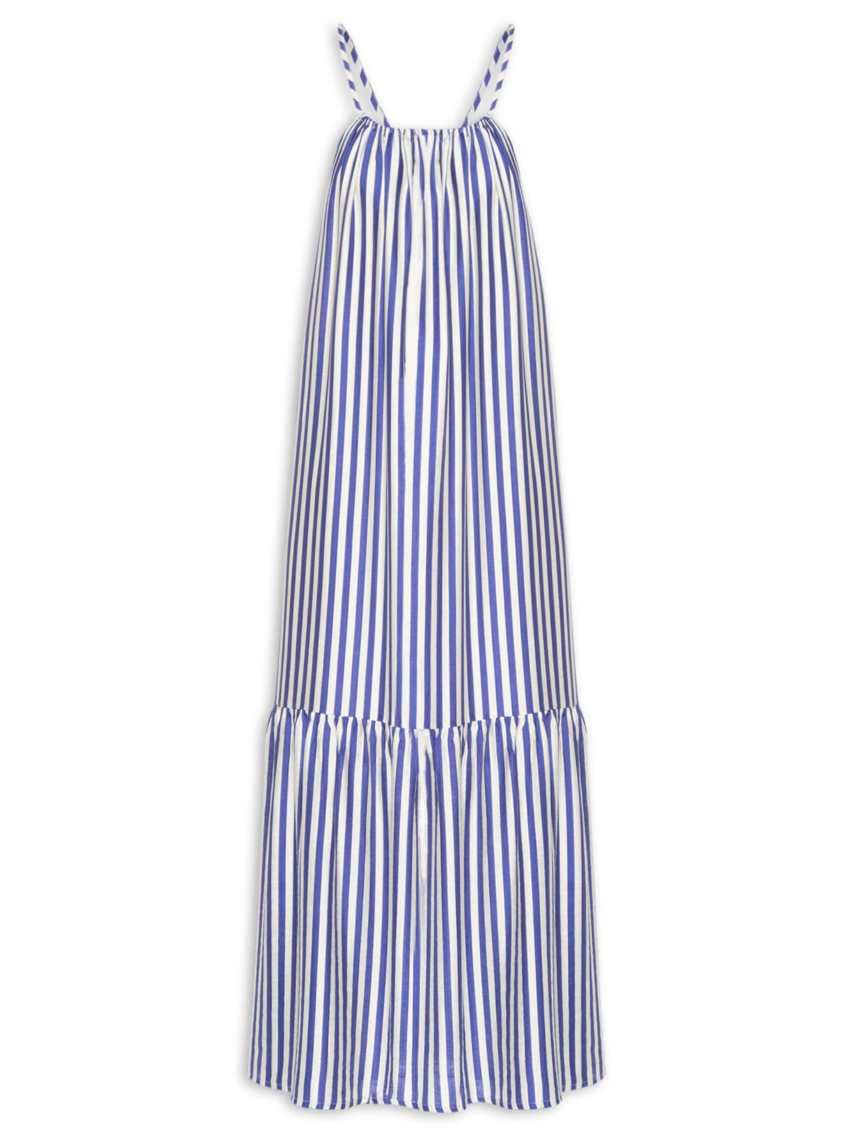 Vestido Midi Listrado - Azul