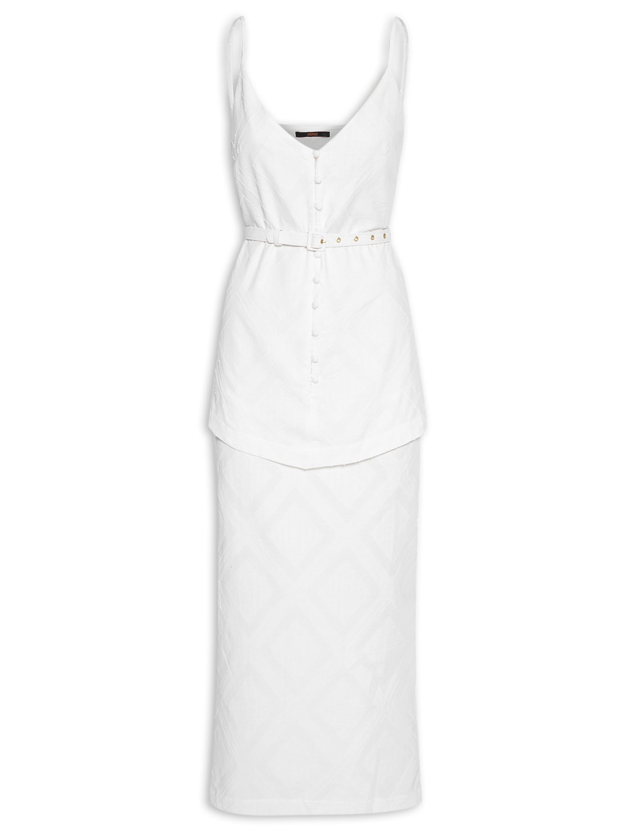 Vestido Midi Losango - Branco