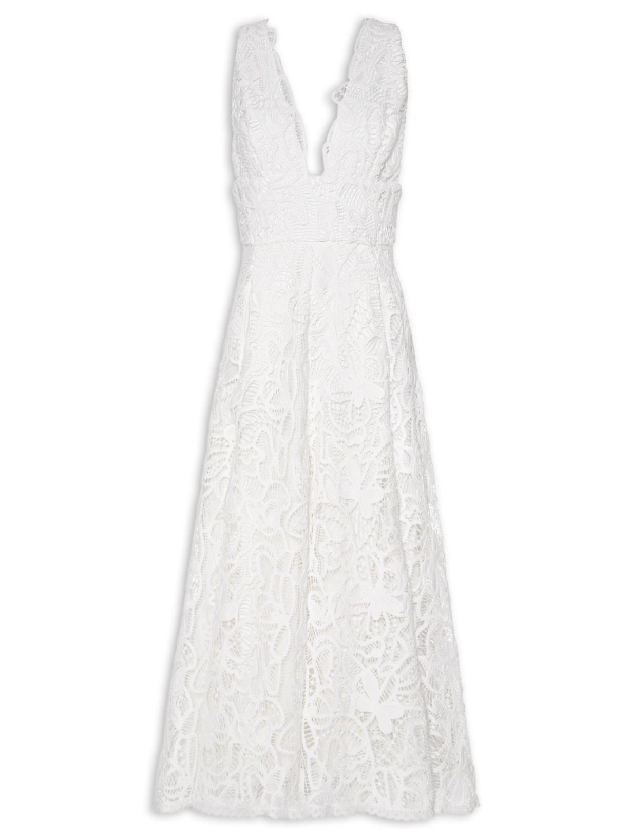 Vestido Midi Luciana Renda - Branco