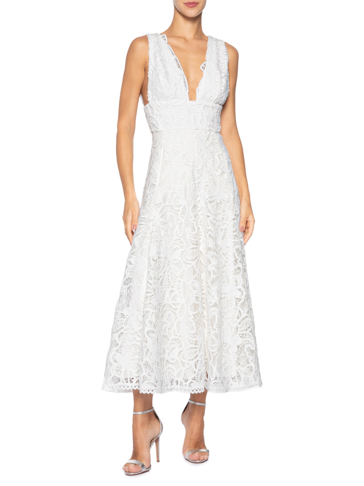 Vestido Midi Luciana Renda Branco Fabulous Agilitá