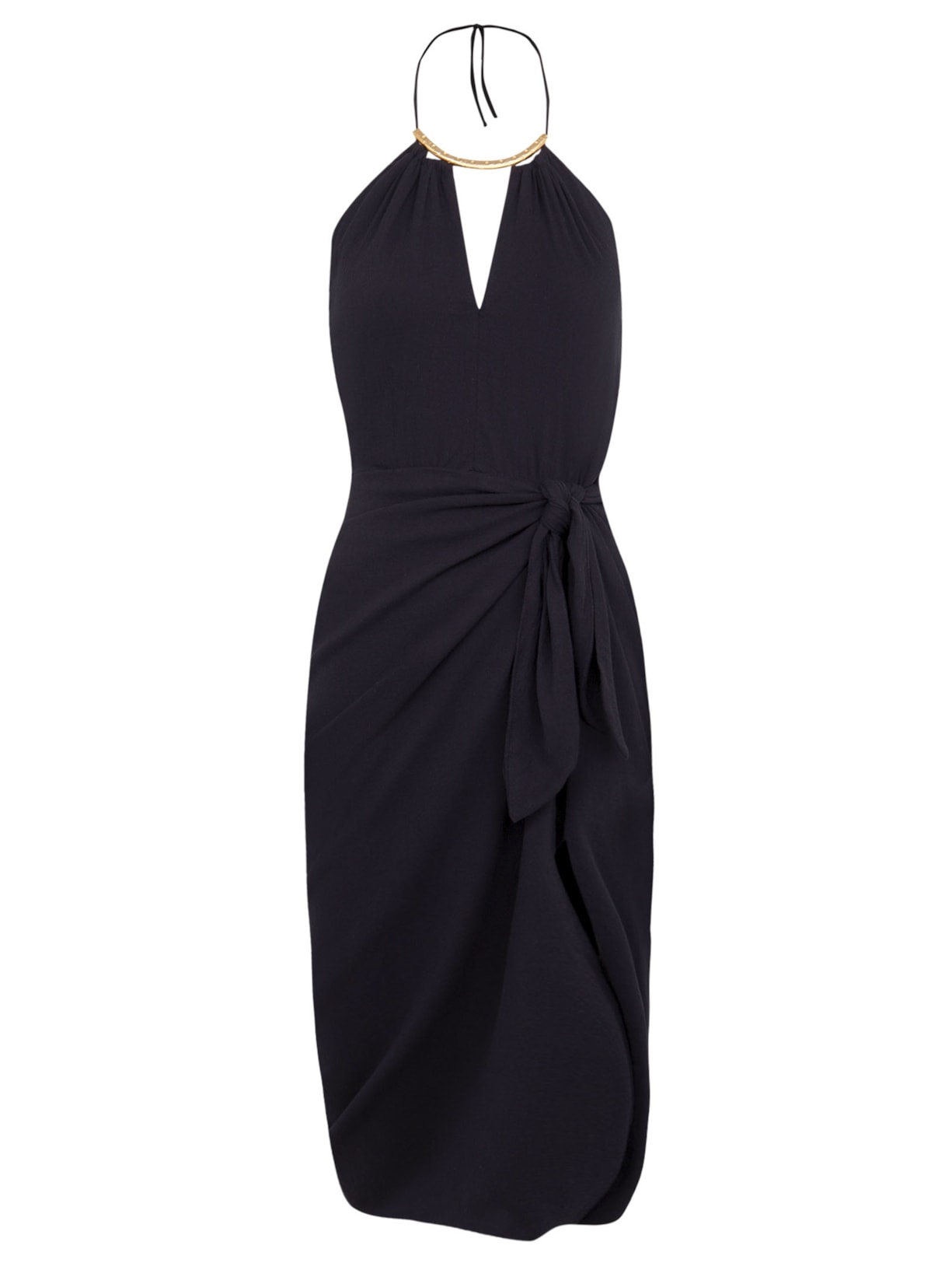 Vestido Midi Luna Detalhe - Preto